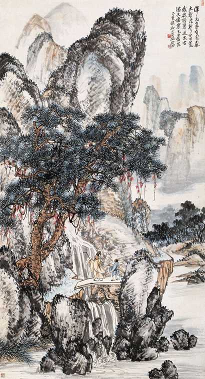 高峻 1935年作 山水 立轴